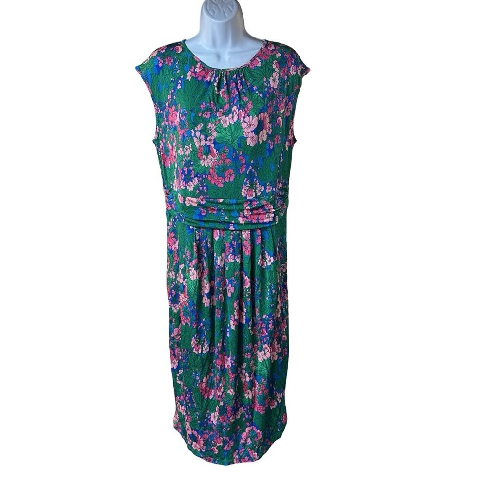 Weekend Max Mara Botanical Floral Midi Shift Dress Size XL